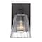 Z-Lite Lyna Wall Sconce, 1-Light, 5 In.W x 6.5 In.L x 9 In.H, Matte Black/Clear 823-1S-MB - alternate 1